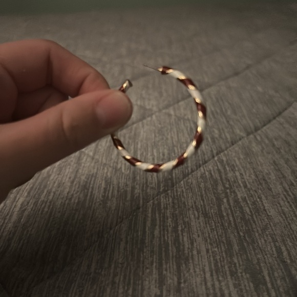 American Eagle Outfitters Candy Cane Inspired Hoop Earrings - Picture 4 of 5